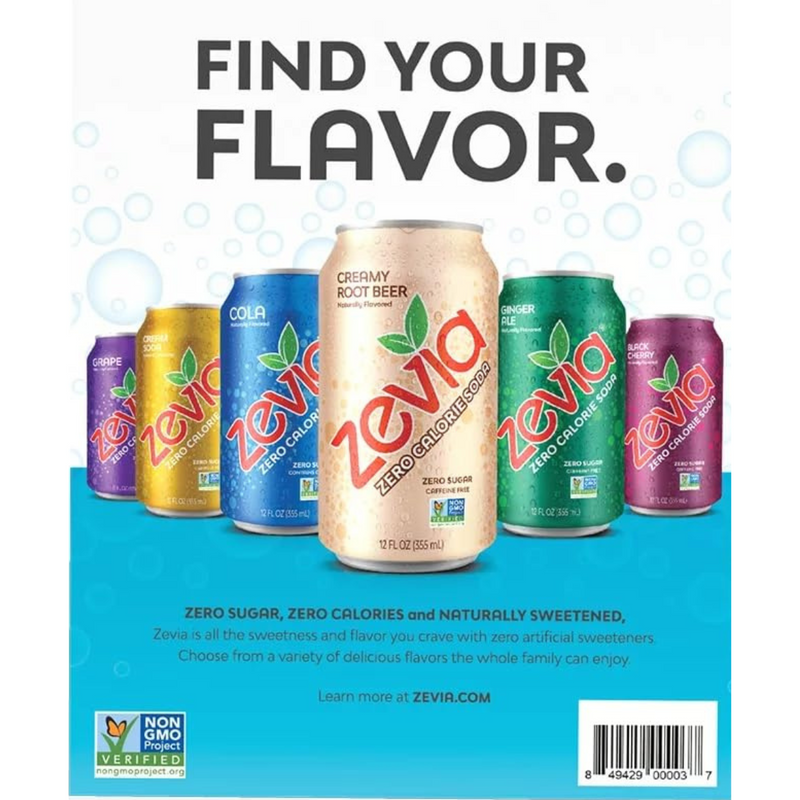 Zevia Zero Calorie Soda Variety Pack (12 fl. oz., 30 pk.)