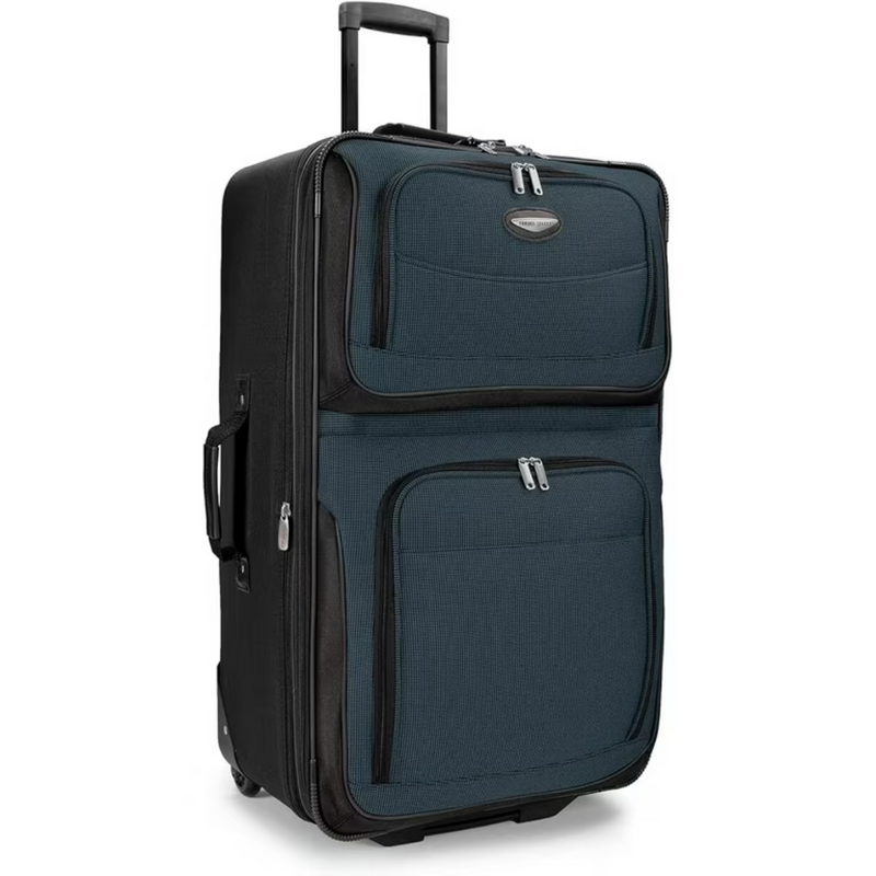 Travel Select Amsterdam Expandable Rolling Upright Luggage, Navy, Checked-Large 29-Inch