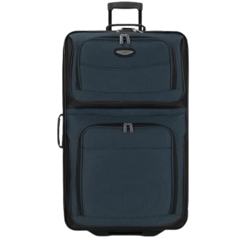 Travel Select Amsterdam Expandable Rolling Upright Luggage, Navy, Checked-Large 29-Inch