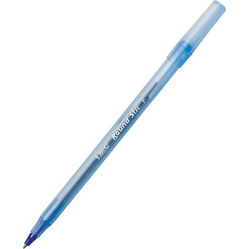 BIC Round Stic Xtra Life Ballpoint, 1mm, Medium, Blue, 60ct.