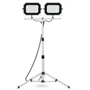 UFOND 20000 Lumen Work Lights with Stand, 200W Dual Head LED Work Light, Waterproof Lamp with Individual Switch, Adjustable Metal Telescoping Tripod 10Ft Power Cord