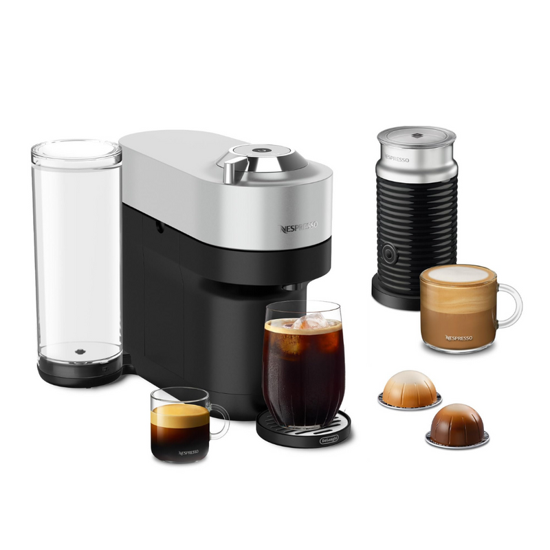 Nespresso Vertuo Pop+ Deluxe Coffee and Espresso Machine by De'Longhi, Silver