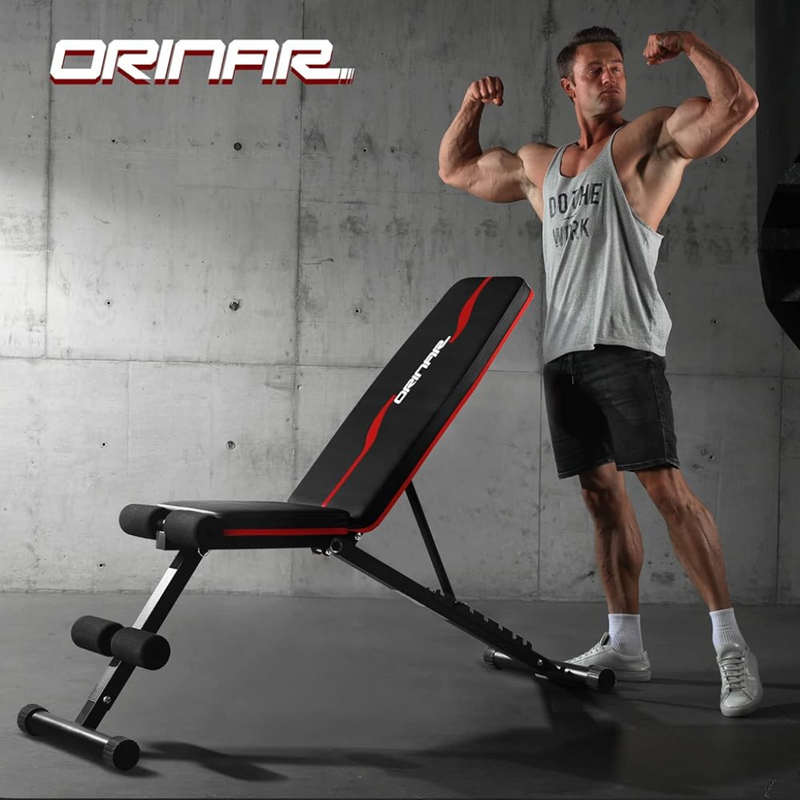 Orinar Weight Bench Press, Strength Training Adjustable Workout Benches for Full Body, Gym Benches for Incline Decline Exercise