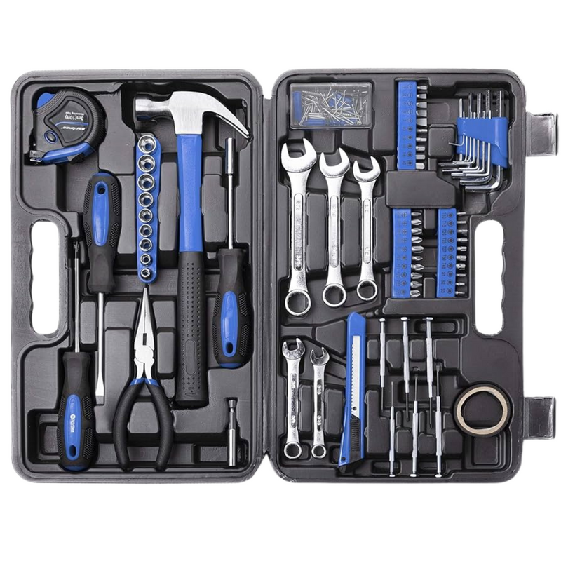 Cartman 148 Piece Tool Set General Household Hand Tool Kit with Plastic Toolbox Storage