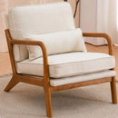 UBesGoo Modern Arm Chair Linen Fabric Upholstered Comfy Reading Accent Chair with