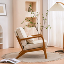 UBesGoo Modern Arm Chair Linen Fabric Upholstered Comfy Reading Accent Chair with