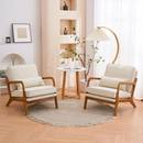 UBesGoo Modern Arm Chair Linen Fabric Upholstered Comfy Reading Accent Chair with