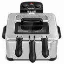 Costway Electric Deep Fryer 5.3 QT/21-Cup Stainless Steel 1700W with Triple Basket