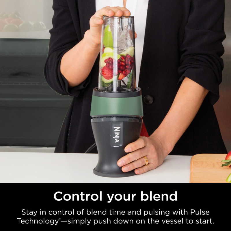 Ninja Fit Personal Single-Serve Blender, 700 Watts, 16-oz. Cup, Forest Green Base Color: Forest Green