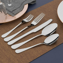 30 Pieces Silverware Set with Serving Set, Stainless Steel Modern Flatware, Service for 6