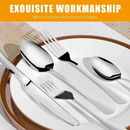 30 Pieces Silverware Set with Serving Set, Stainless Steel Modern Flatware, Service for 6