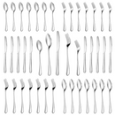 30 Pieces Silverware Set with Serving Set, Stainless Steel Modern Flatware, Service for 6