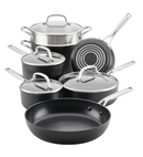 Kitchen Aid 10 Piece Hard Anodized Ceramic Induction Cookware Set Matte Black Matte Black