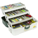 Plano 3-Tray Tackle Box with Dual Top Access, Dark Green Metallic/Off White, Premium Tackle Storage