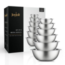 JoyJolt Stainless Steel Mixing Bowl Set - 6 Piece Nesting Bowls, 5qt to 0.5qt, Ideal for Kitchen, Cooking, Baking and Storage