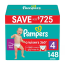 Pampers Cruisers 360 Diapers Size 4 148 ct 22-37 lb