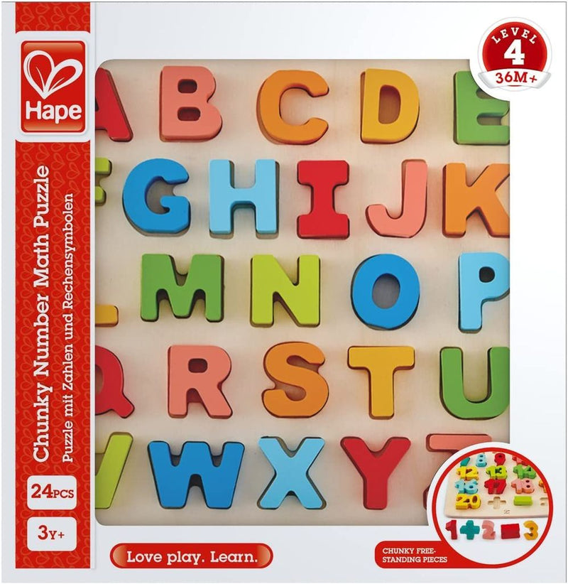 (Uppercase Puzzle) - Hape HAP-E1551 Chunky Alphabet Puzzle - Multicolor