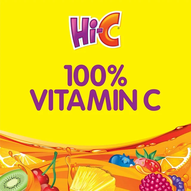 Hi-C Flashin Fruit Punch Juice, 6 fl oz, 8 Juice Boxes