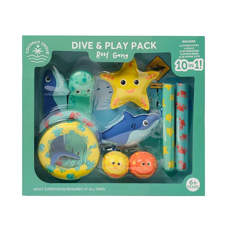 Ride On Coconut Grove Dive & Play Pack ,Reef Gang - Set of 10