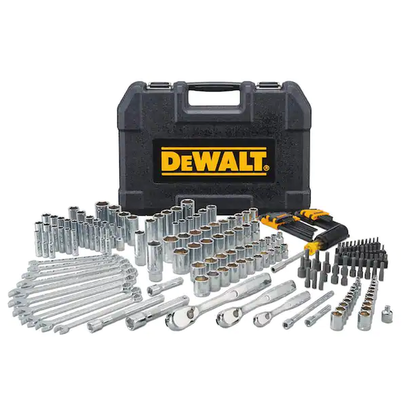 DEWALT Mechanics Tool Set, 1/4" & 3/8" & 1/2" Drive, SAE/Metric, 205-piece