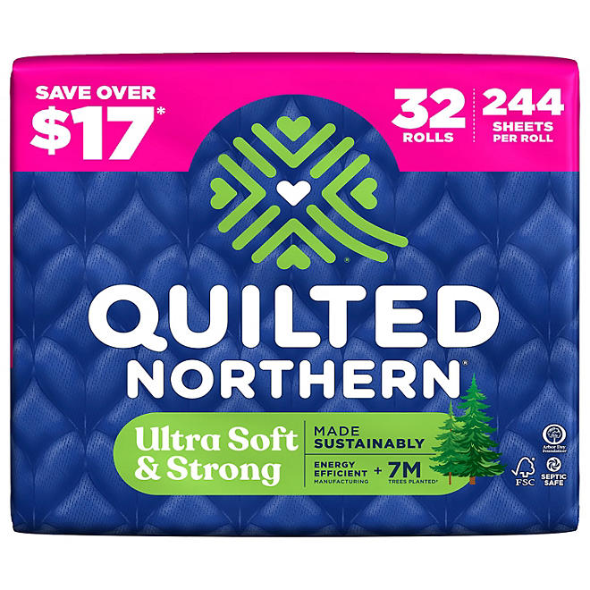 Quilted Northern Ultra Soft Strong 2 Ply Toilet Paper 244 sheets roll 32 rolls