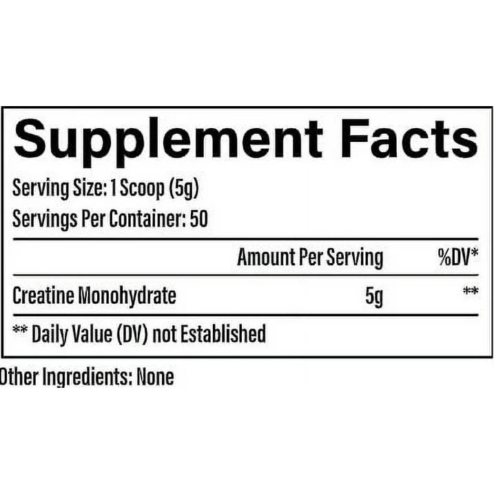 RAW Nutrition Essential 100% Pure Creatine Monohydrate Powder, Unflavored, 8.81 oz, 50