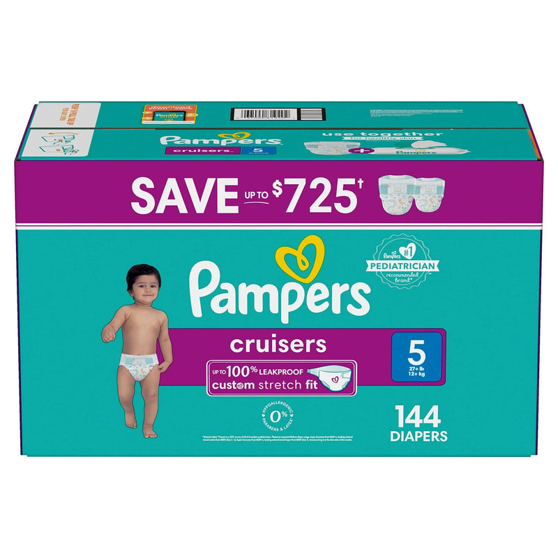 Pampers Cruisers Diapers Size 5 144 ct 27 lb
