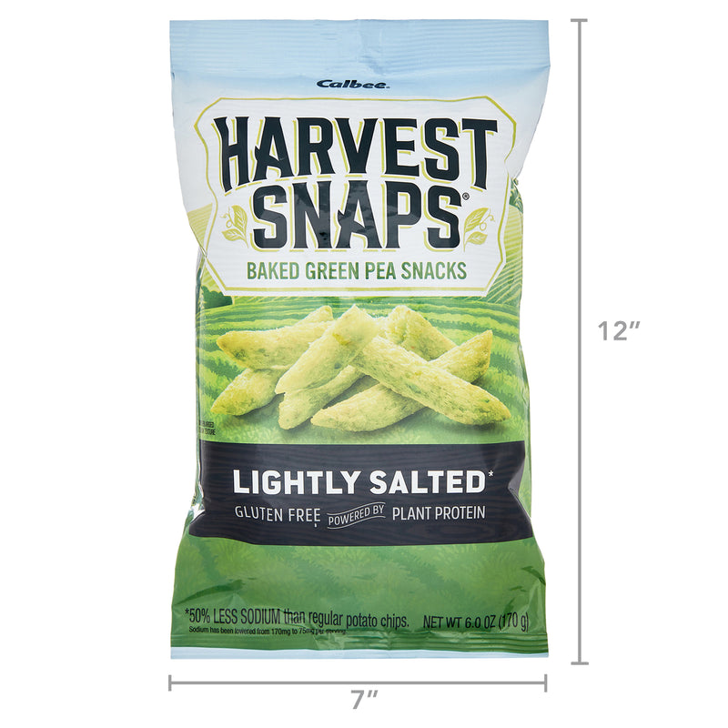 Harvest Snaps Baked Green Pea Snacks, Lightly Salted Gluten Free Veggie Crisps, 6 oz