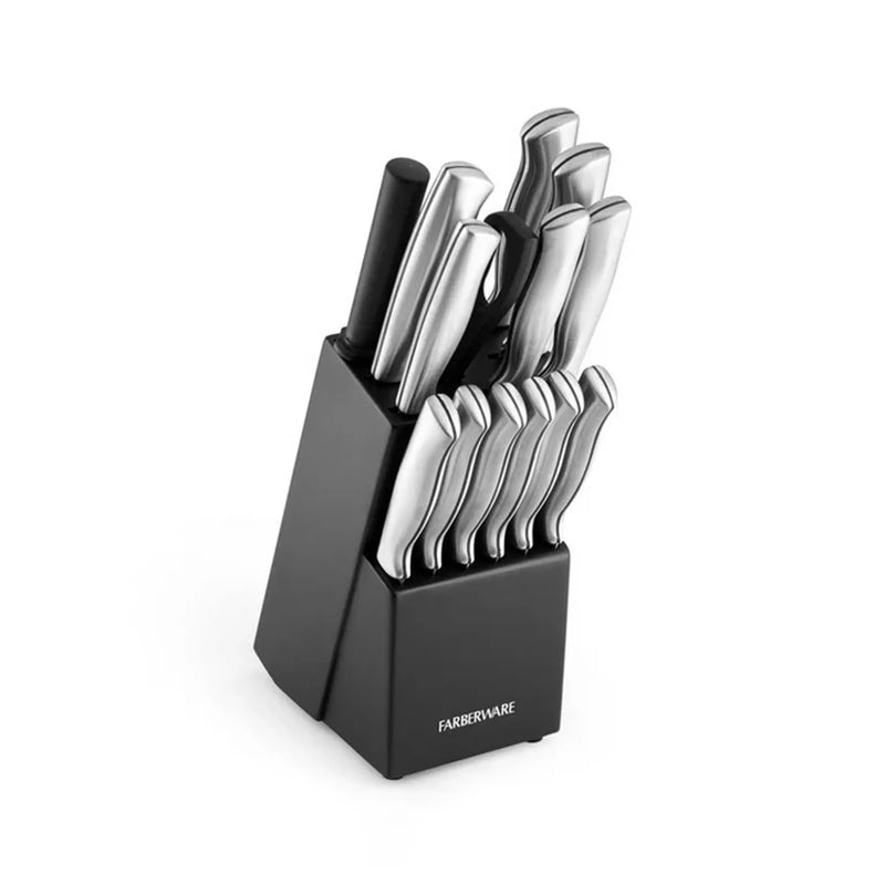 Farberware 5152497 15-Piece High-Carbon Stamped Stainless Steel Kitchen Knife Set