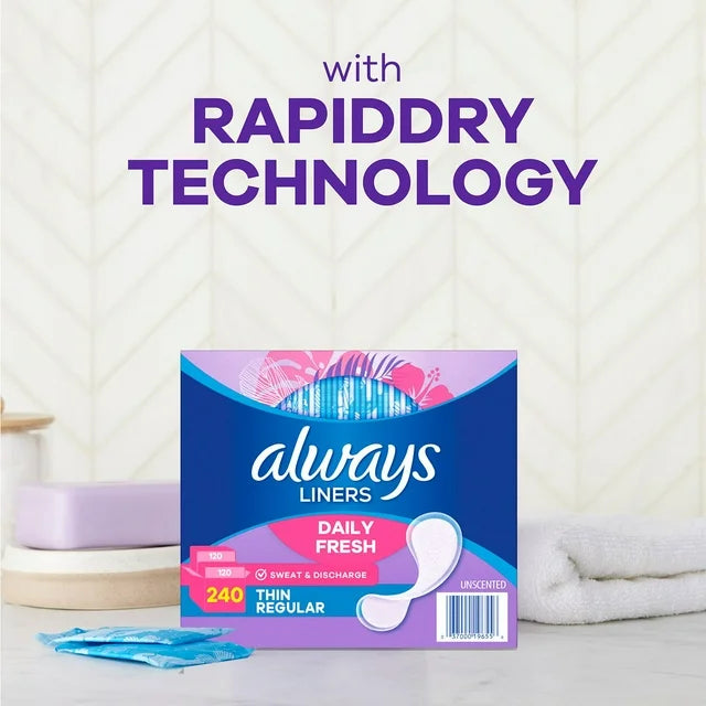 Always Daily Fresh Thin Liners (240 ct.)