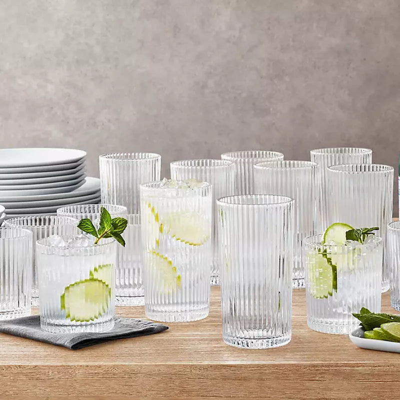 Member's Mark 16 Piece Fluted Crystal Drinkware Set