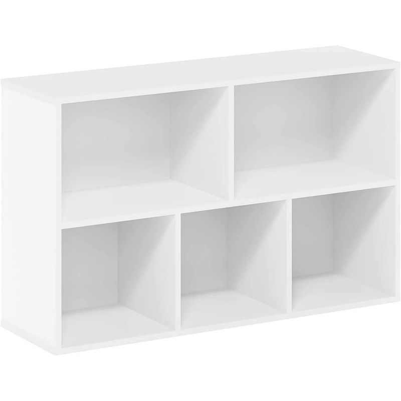 Furinno Luder Bookcase / Book / Storage , 5-Cube, White