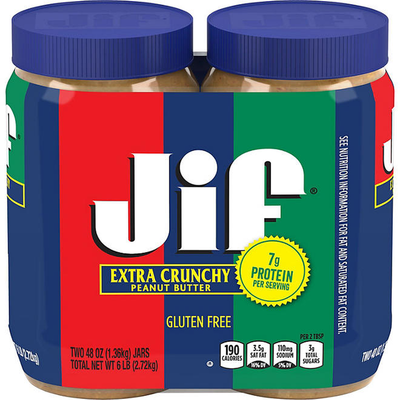 Jif Extra Crunchy Peanut Butter  (48 oz, 2 pk) ot (1 each)