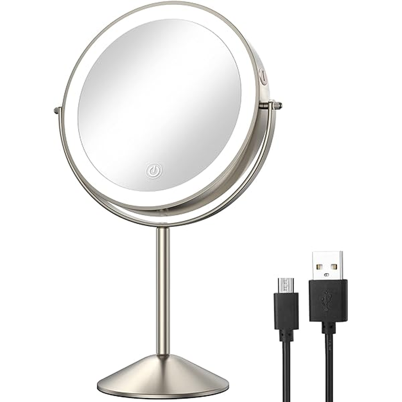 KuMers Lighted Makeup Mirror with Magnification