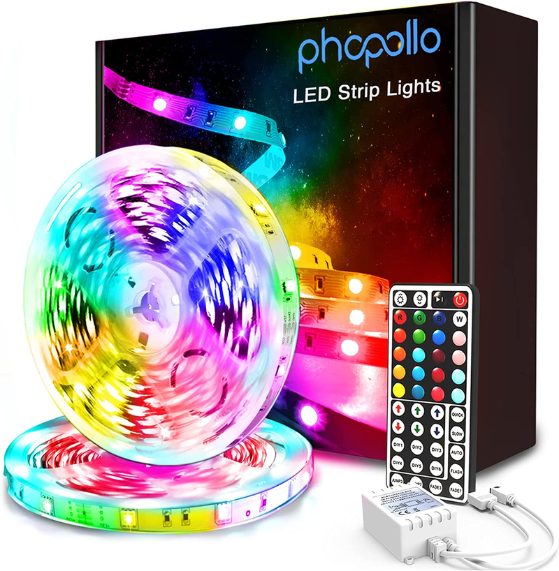 phopollo LED Strip Lights Color Changing (32.8ft) Light Kit